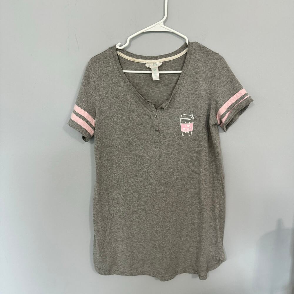 Just Be... Coffee Latte Themed Night Gown Size Medium I Like Sleep a Latte